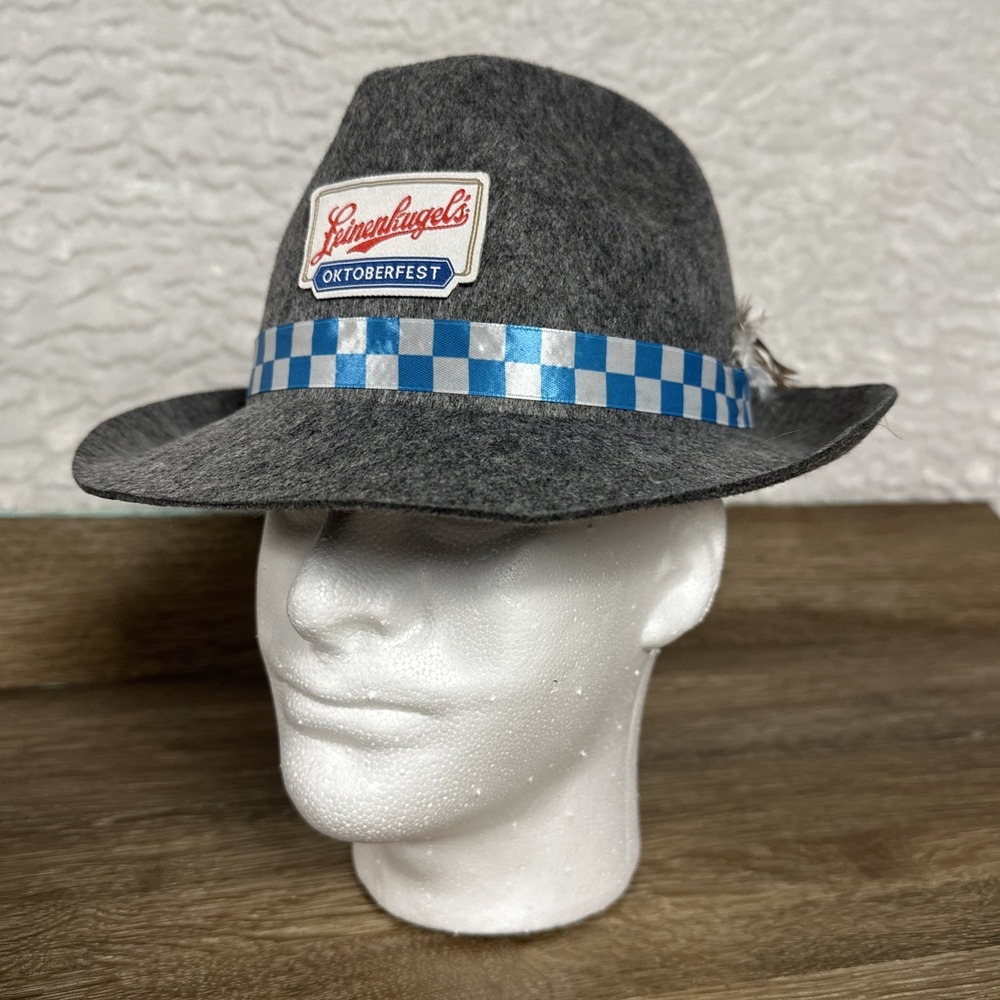 Leinenkugel's Oktoberfest Grey Hat Bavarian Feather Alpine Tyrolean German Beer